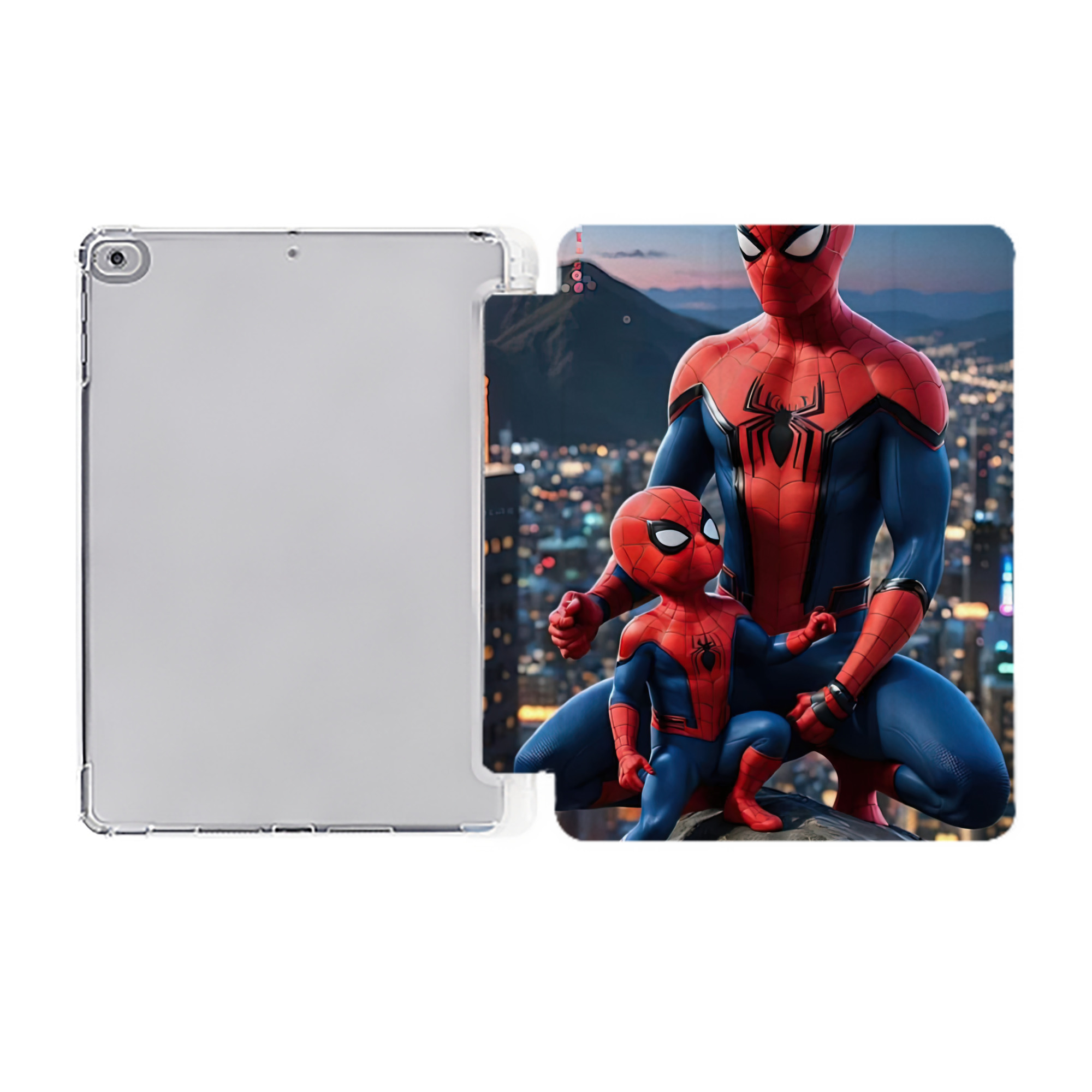 （画像用） Spider Man スパイダーマン IPad ケース ペン収納付き 三つ折りスタンド PUレザー×シリコン 対応機種9.5/10.5/10.9インチ